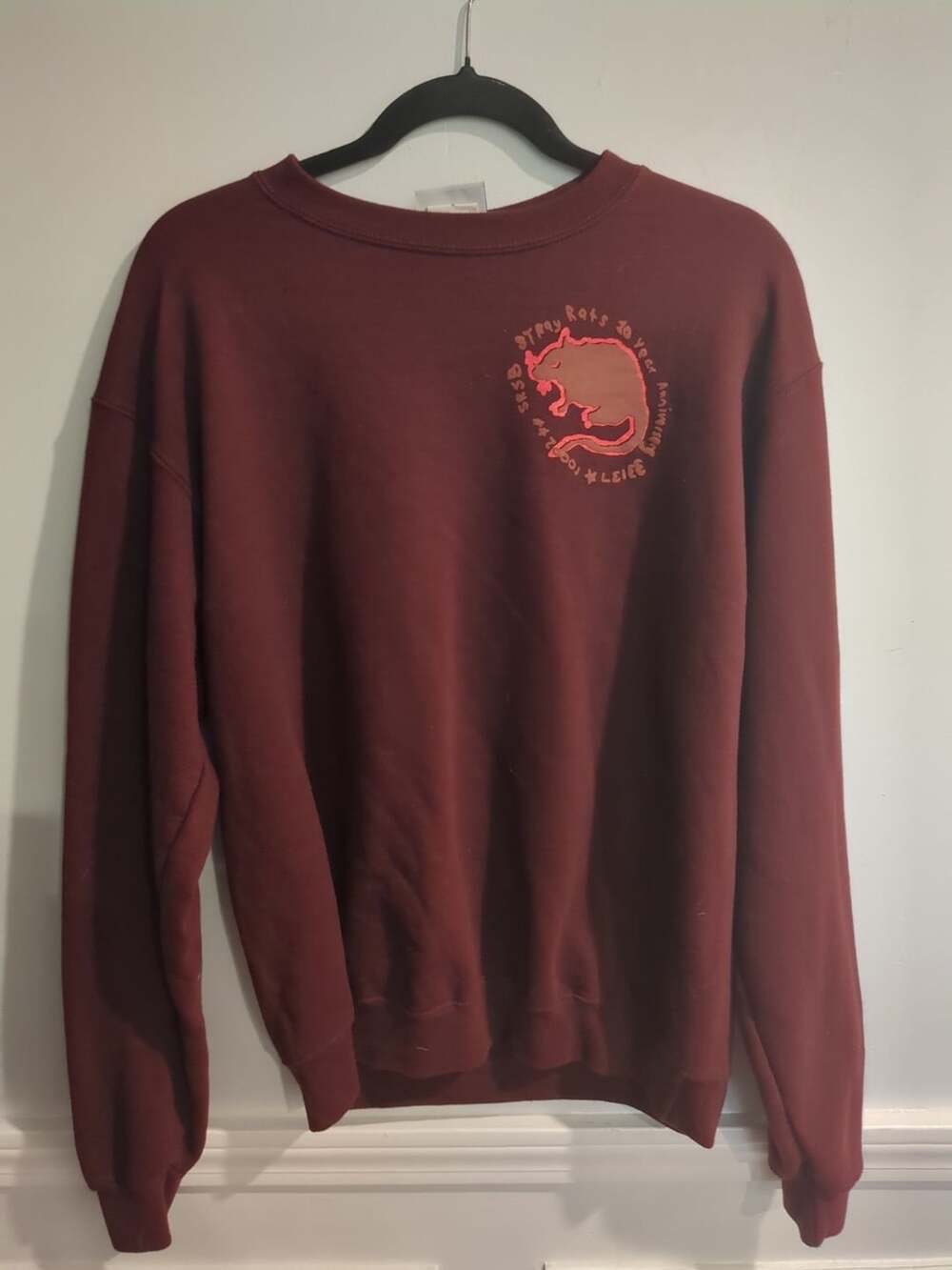 Stray Rats 10 Year Anniversary Champion Maroon Crewneck Sweatshirt Medium